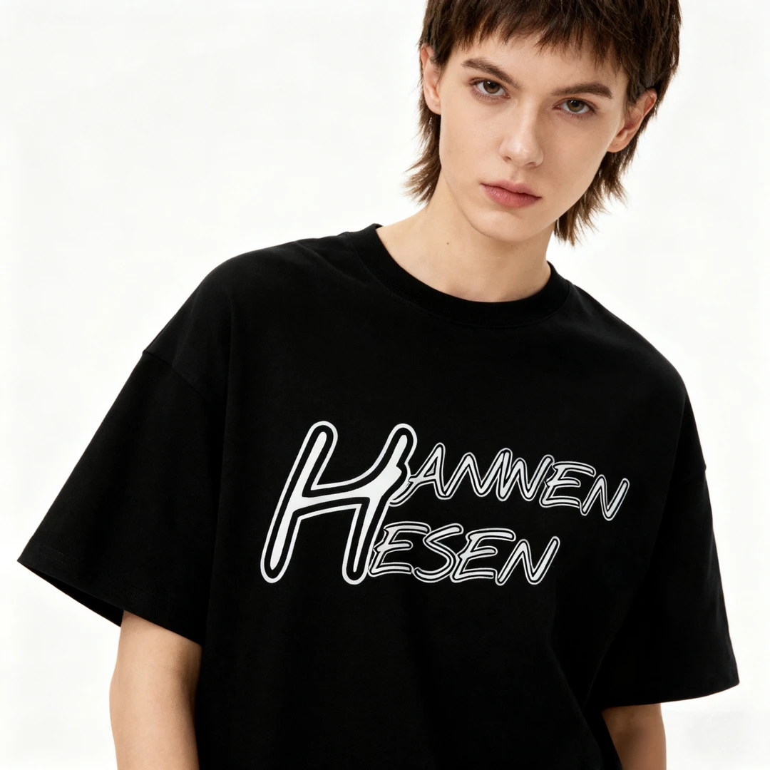 HanwenHesen重磅纯棉印花夏季新款大LOGO出行潮流短袖男女同款