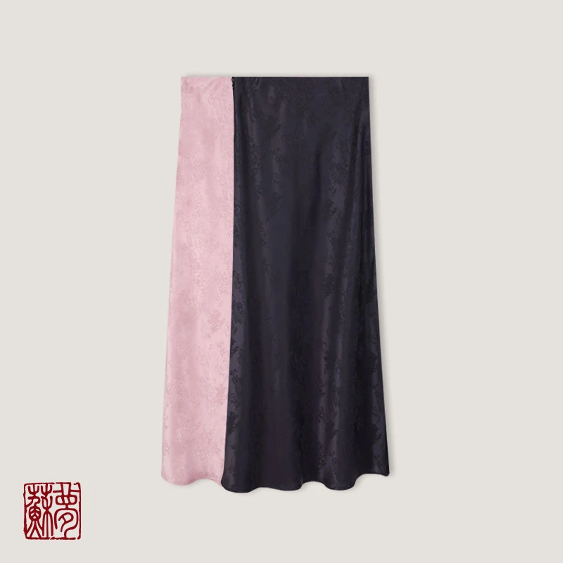 蘇夢山水提花半裙中式百搭0107508