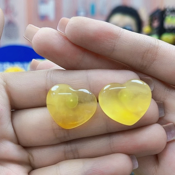 茶***夭琥珀银S925镶嵌颈饰耳环