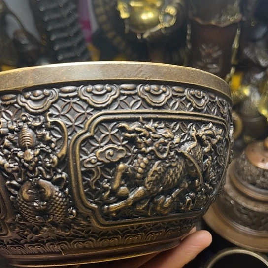 原矿风磨铜精美聚宝盆