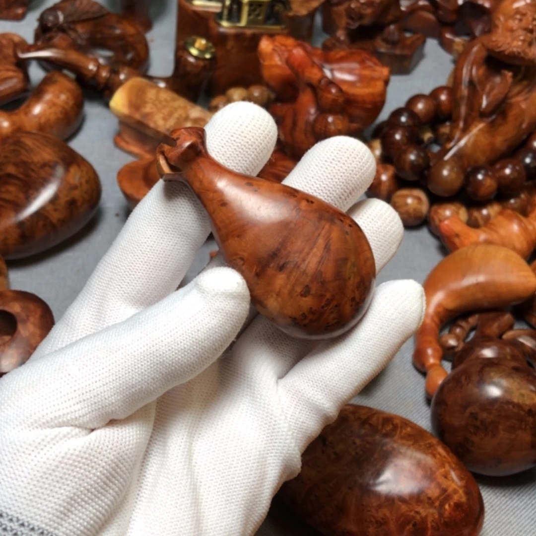 【闪购商品】木麻梨疙瘩火琉璃手把件