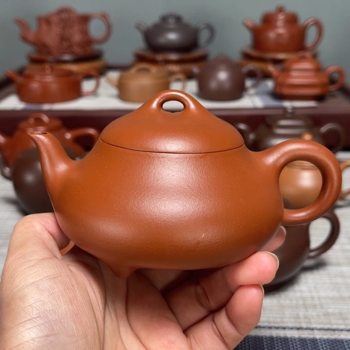 茶壶紫砂全手工200cc汉棠石瓢