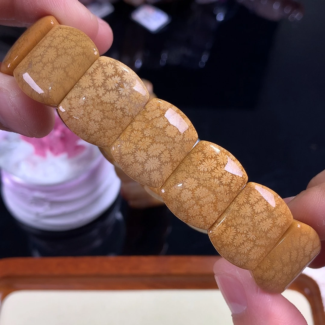 硅化珊瑚（珊瑚玉）未镶嵌吊坠(赠链)10老料金枫叶好美！