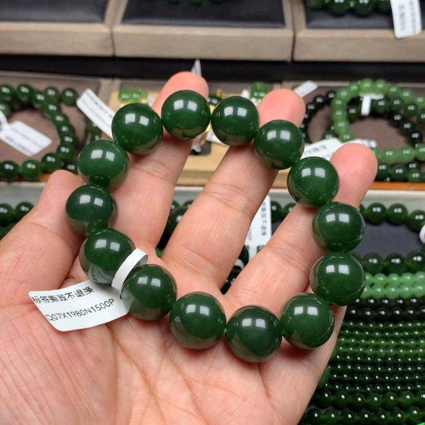 【闪购商品】手串未镶嵌和田玉（碧玉）一**玺16m m