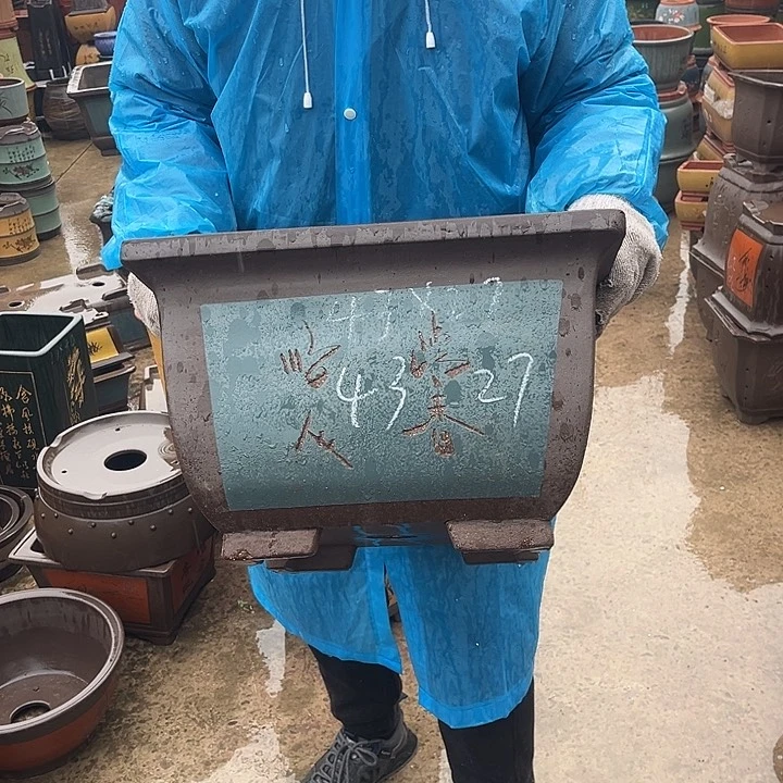 紫砂紫砂花盆和一