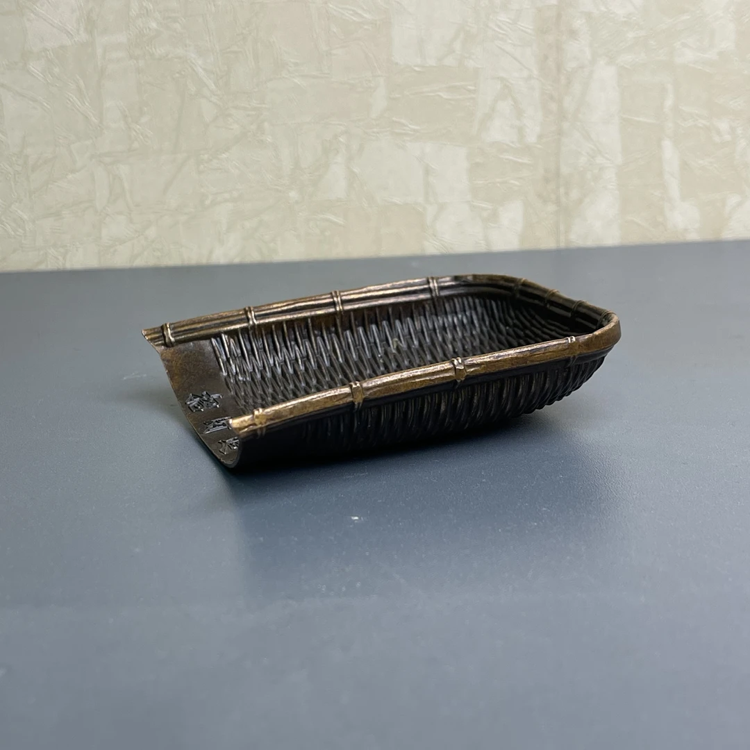 小号簸箕办公室摆件铜器