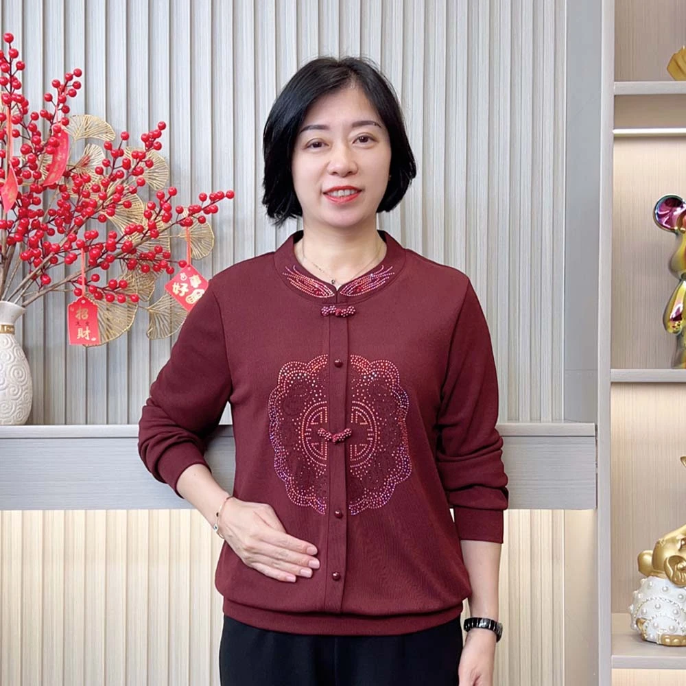 2025秋季新款时尚洋气减龄宽松显瘦国风气质盘扣中老年妈妈装上衣