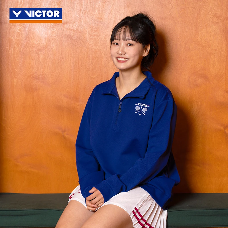VICTOR胜利威克多羽毛球服俱乐部系列男女针织立领卫衣T-5512VBC
