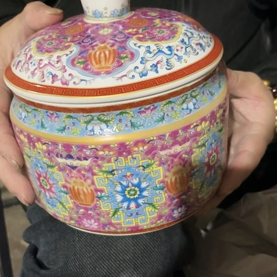 盘茶叶罐一个陶瓷陶瓷