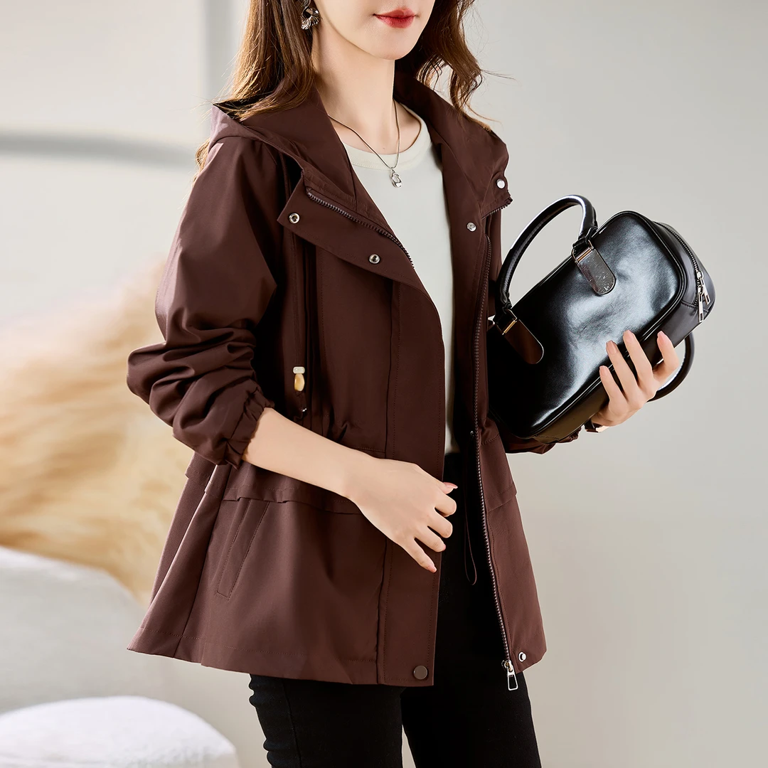 中长款风衣女春秋2025新款高级感小个子气质收腰韩版时尚休闲外套