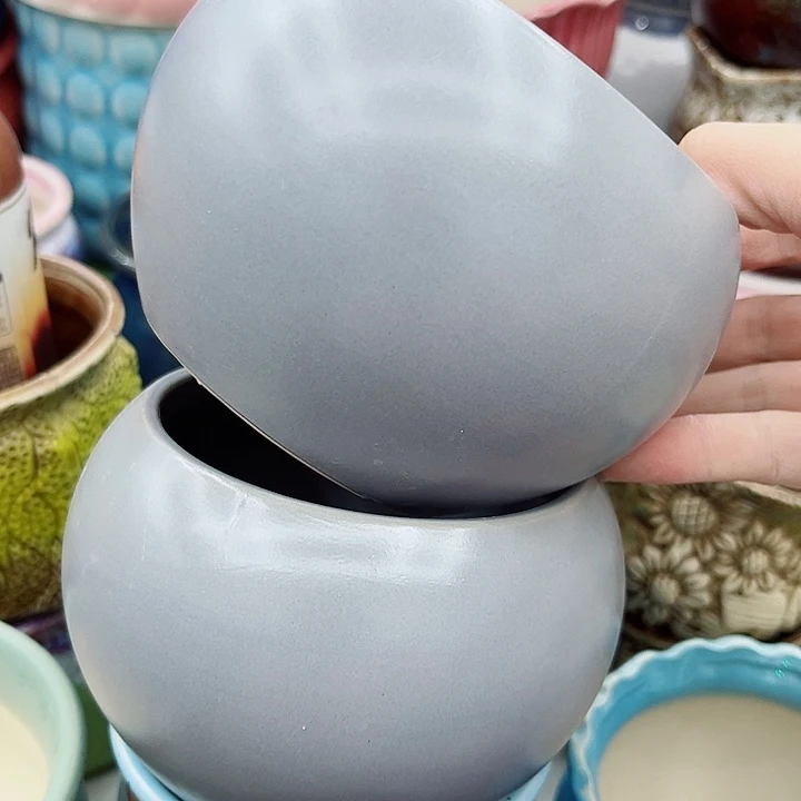 多肉绿植陶瓷花盆9.9包邮，有孔