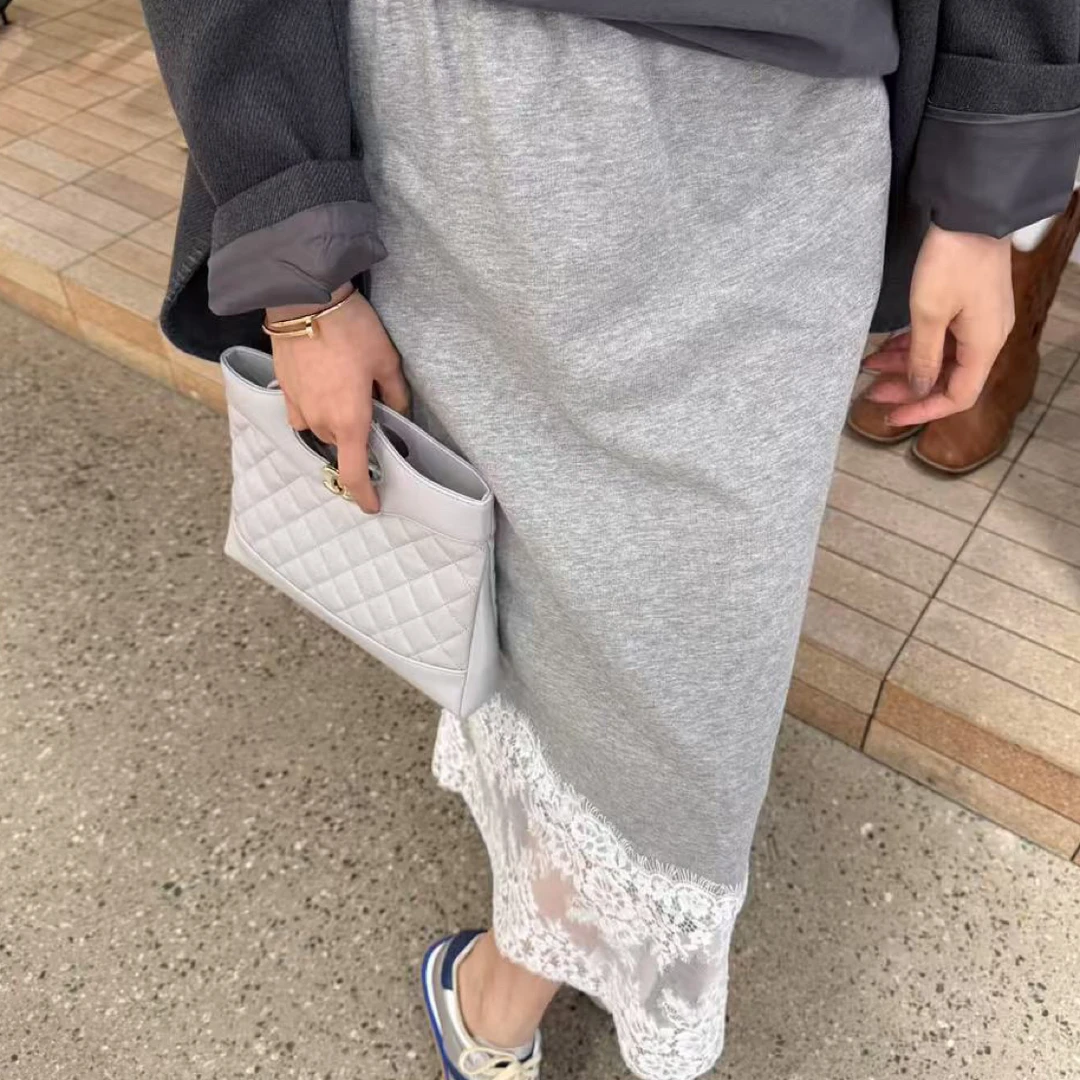 no褪 灰色运动半身裙333