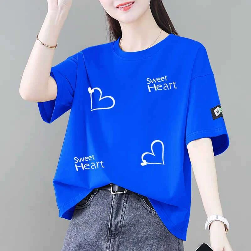 100%纯棉短袖t恤女夏季2025新款韩版宽松显瘦减龄百搭上衣女装ins