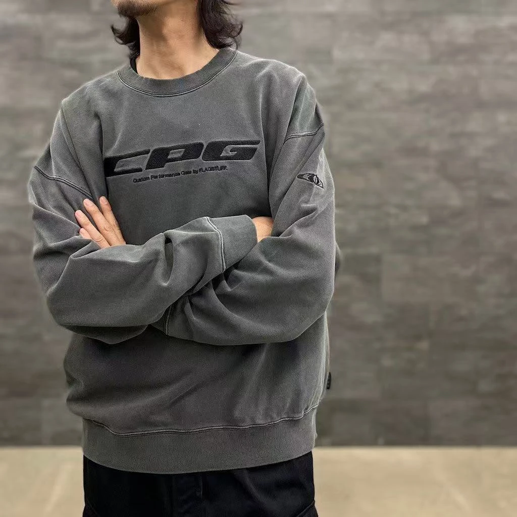 【朵拉外贸】CPG高街ins潮美式复古字母刺绣卫衣