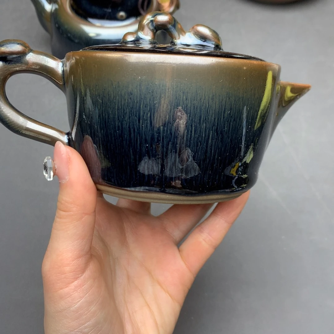 茶盏雪*建盏建盏铁胎茶壶
