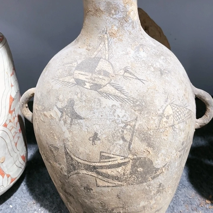瓦当摆件摆件茶桌茶台陶瓷战***钓