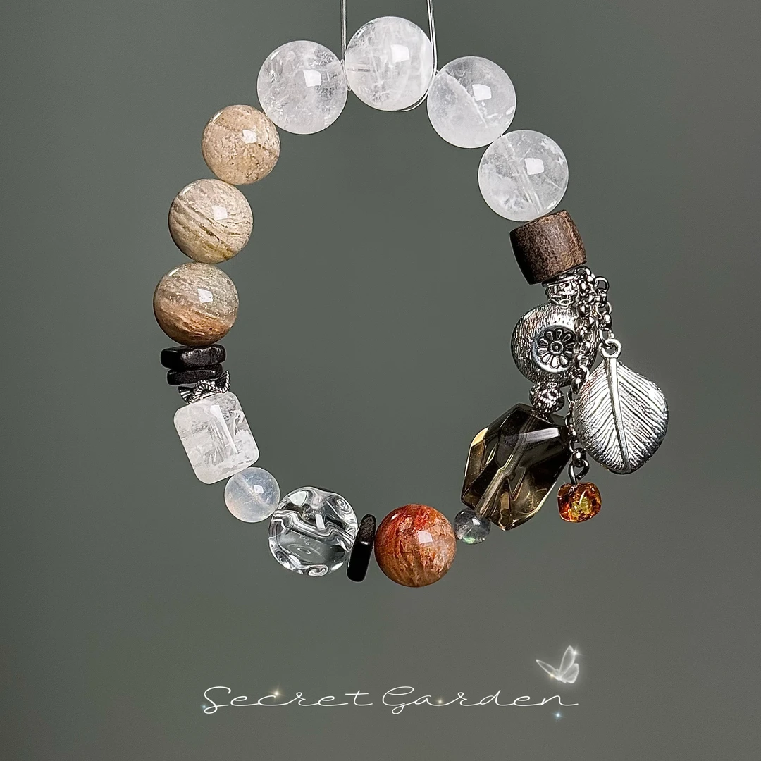 合金手链 【暮色雪山】原创系列天然白雪花幽四季幽11-13m