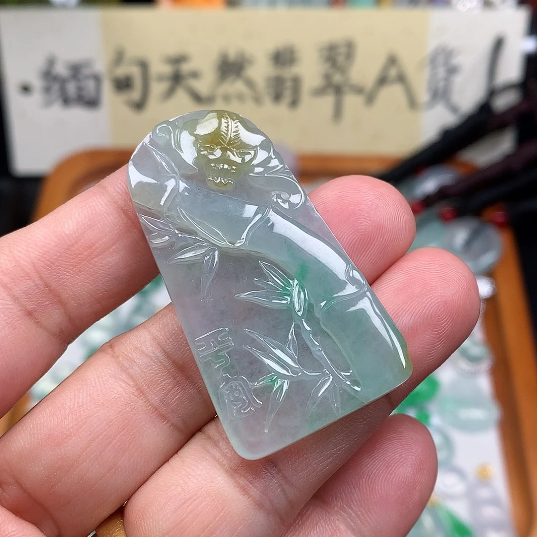 翡翠裸石缅甸天然A货翡翠冰种节节高升