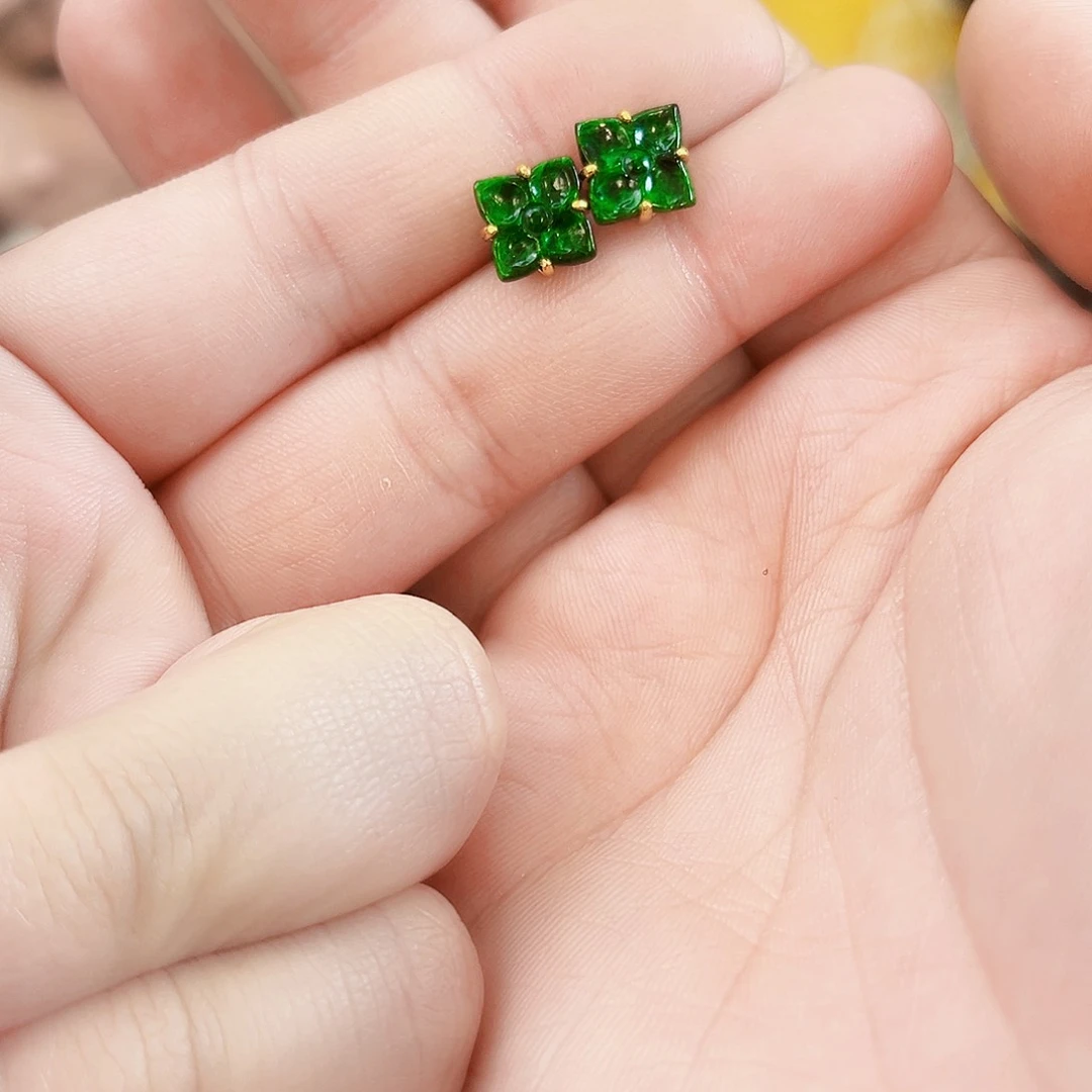 翡翠银S925镶嵌颈饰耳饰