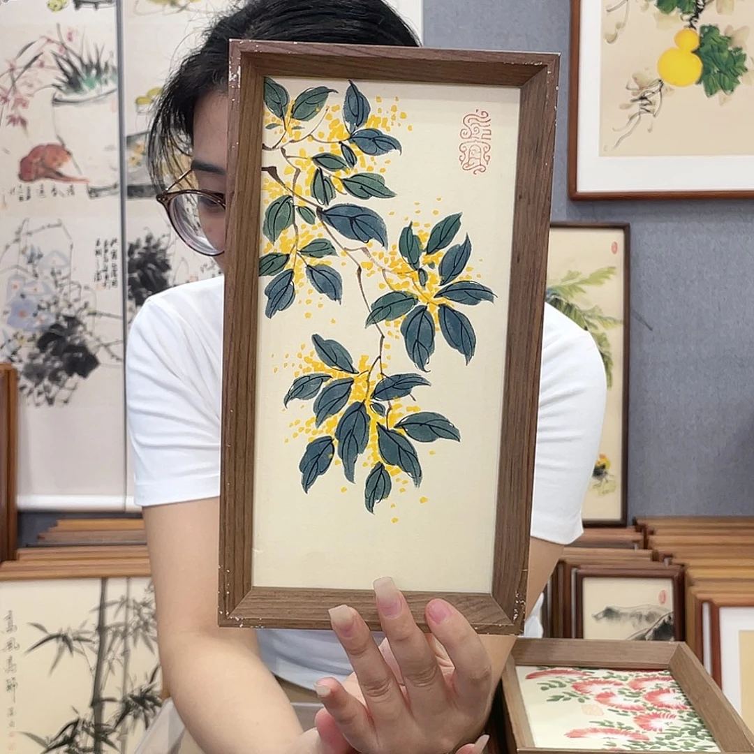 书法手绘带框尺寸：16*29