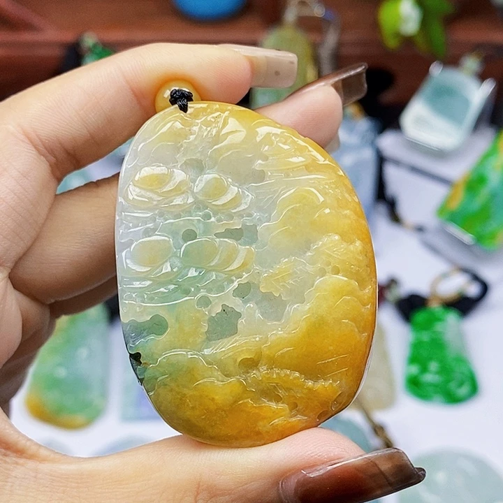 颈饰未镶嵌翡翠天然翡翠A 货