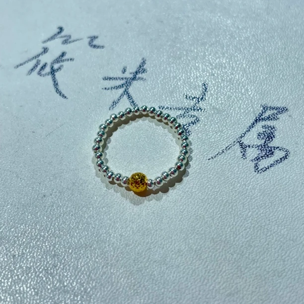 925银戒指 金字塔珠戒指D1240 MD