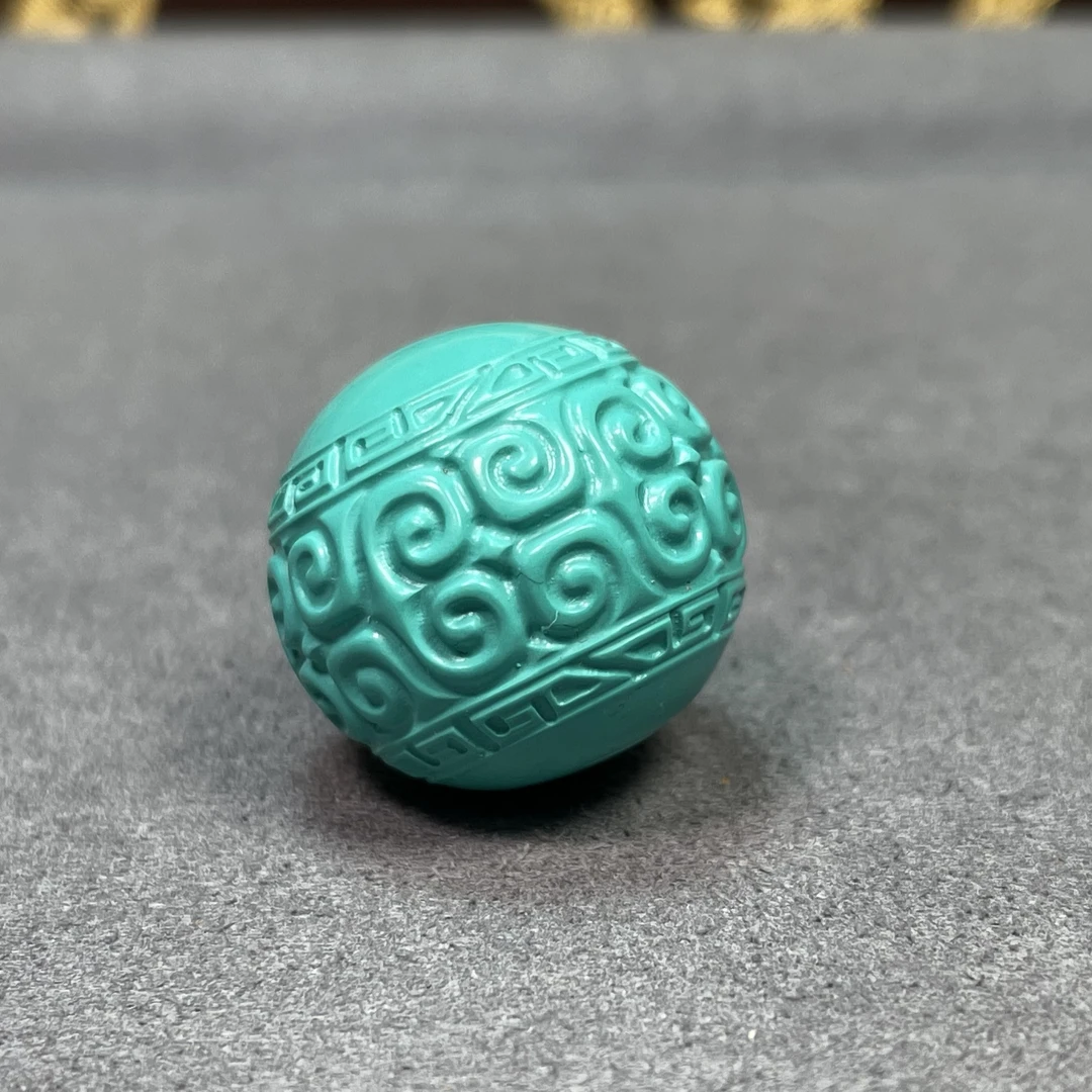 3414百搭DIY苏工14毫米蒙松绿回纹珠配珠配饰腰珠对珠配手持配饰