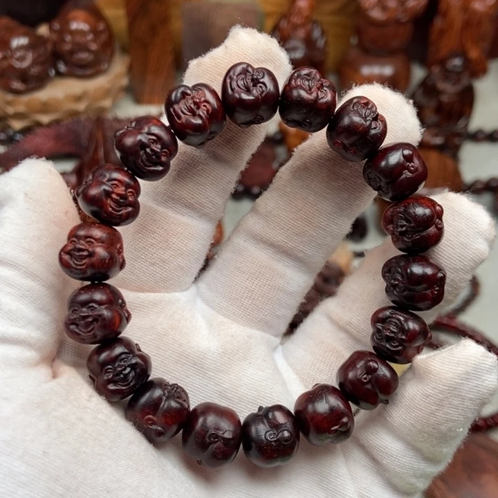 紫檀木类端景台小弥勒珠