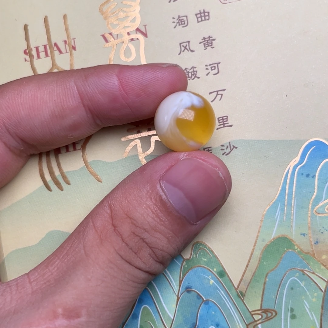琥珀未镶嵌裸石蜜蜡金瓷白14.5