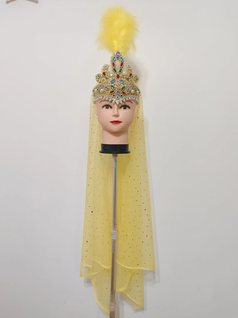 新疆舞蹈民族风发箍网红热销舞台装轻便百搭头饰头纱羽毛套装