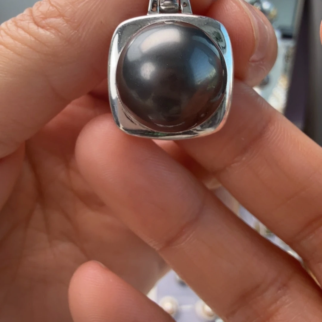 银S925镶嵌海水珍珠颈饰