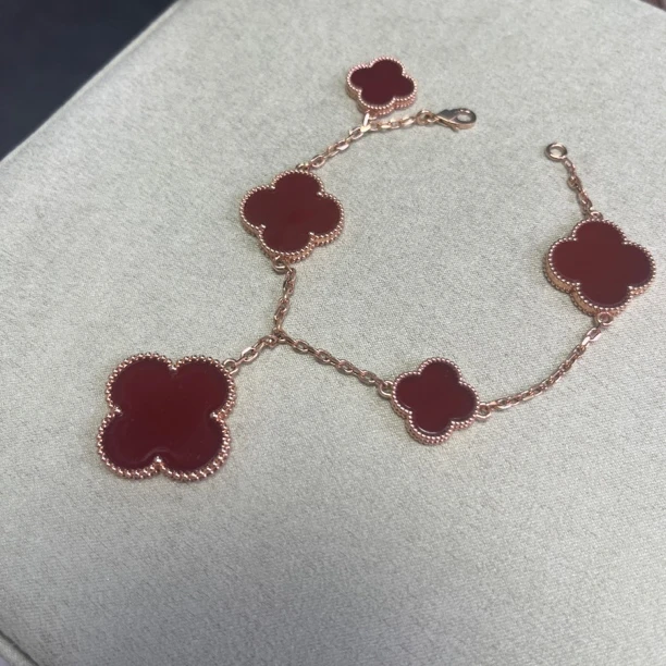 18K金大小花红玛瑙 五花手链【GRF专属】