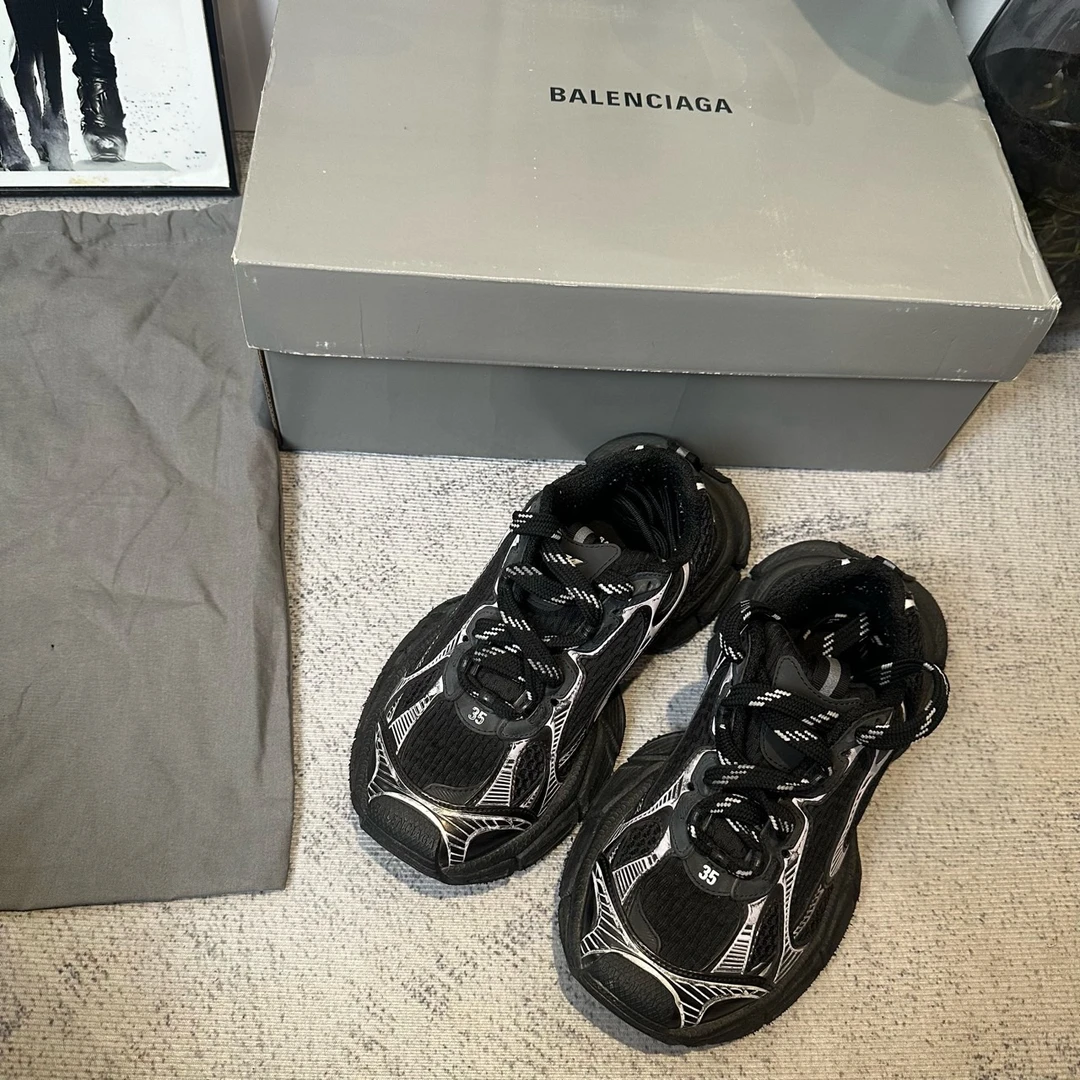 99新 Balenciaga/巴黎世家 葡萄籽奢潮/3XL黑色老爹鞋/35码