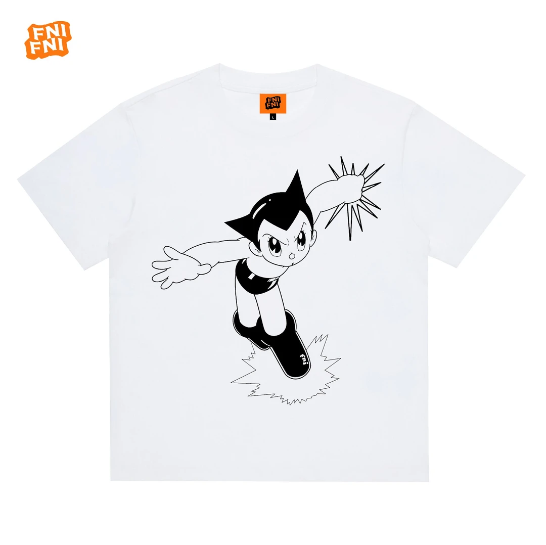 FNI橙标系列（素描阿童木）国潮重磅纯棉男女同款t恤短袖25年直喷