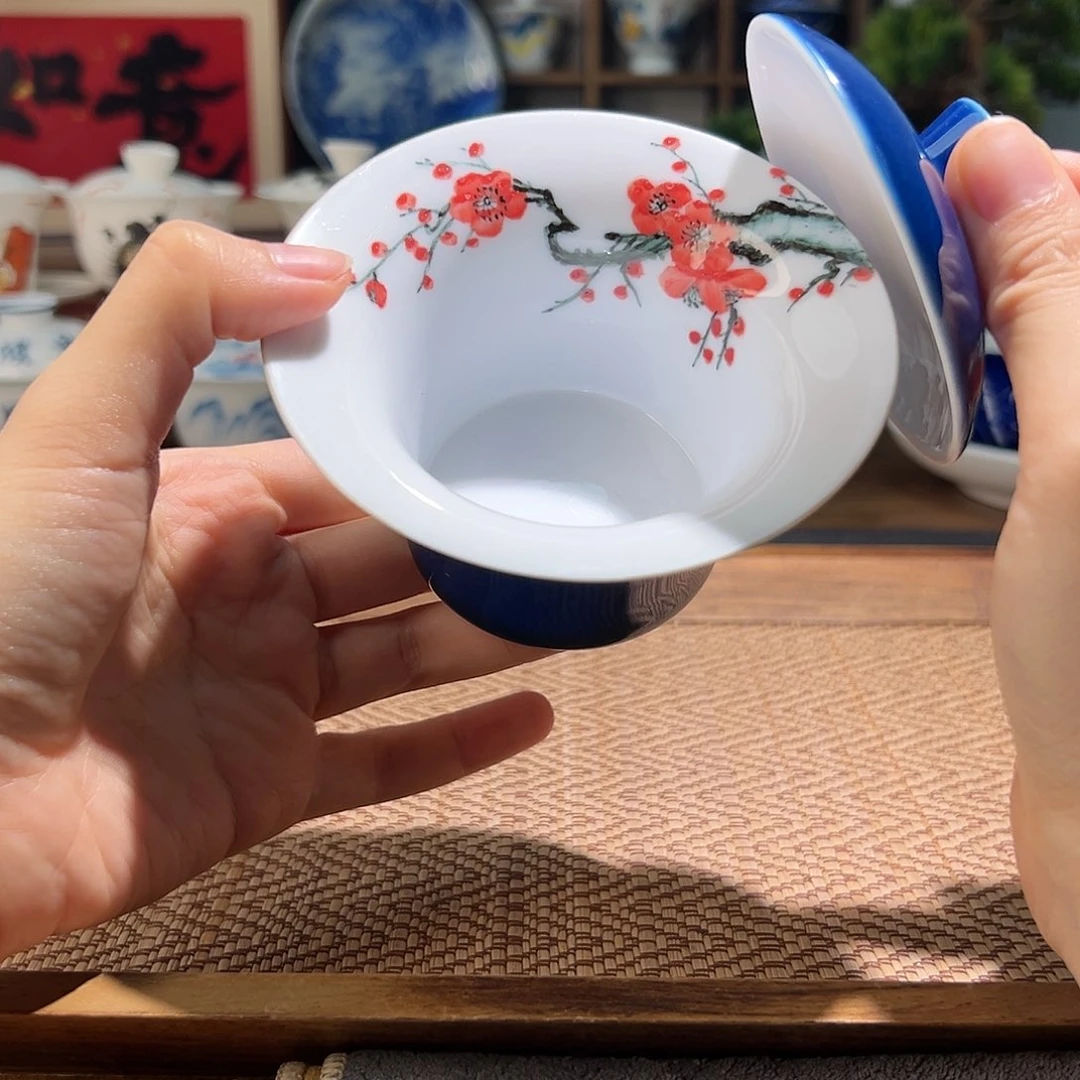 【闪购商品】手绘盖碗。