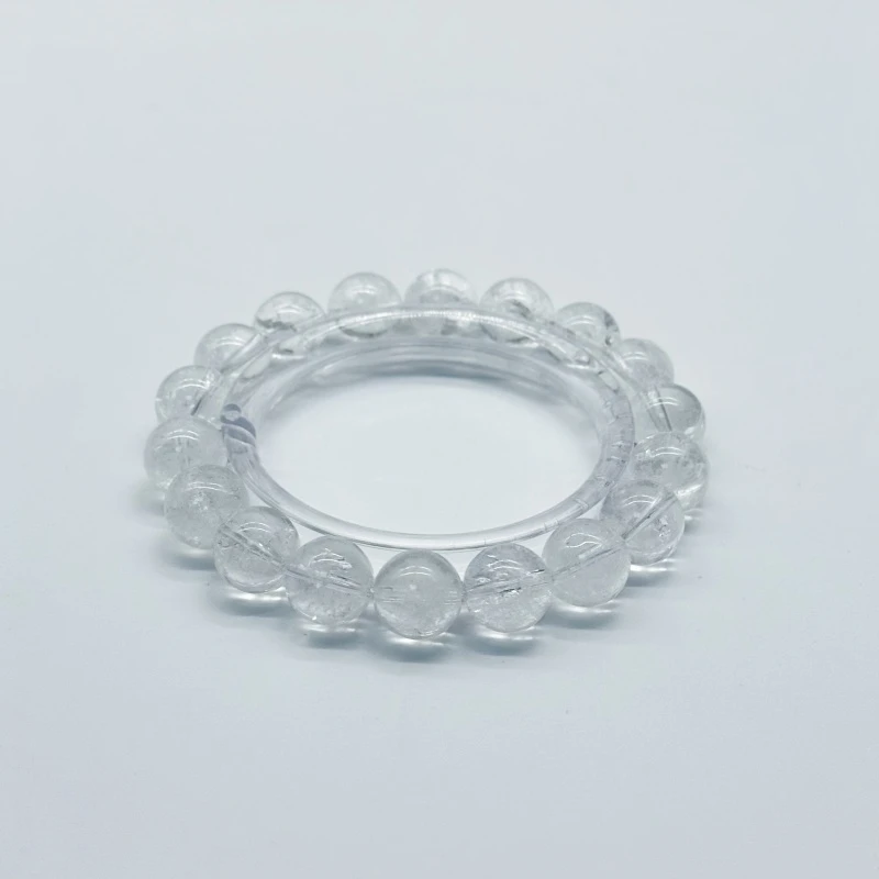 天然白阿塞 七彩冰裂彩虹光10mm