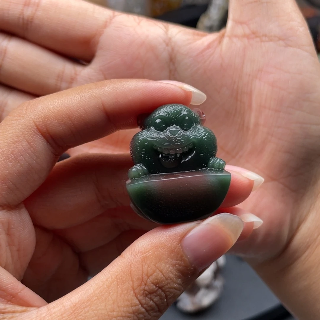 定制玛瑙未镶嵌手工雕刻吃瓜