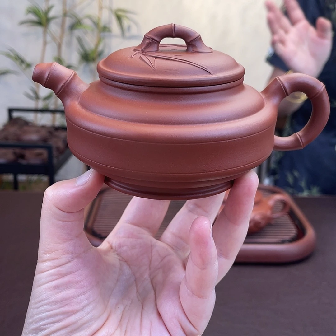 茶壶紫砂清水泥双线竹鼓260cc