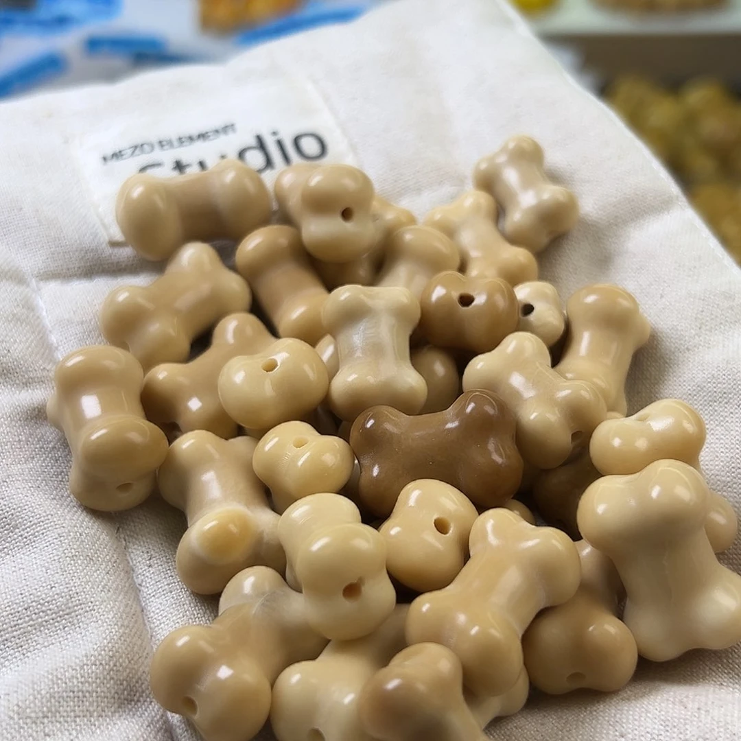 菩提根/象牙果手串瑕疵奶茶骨头10颗