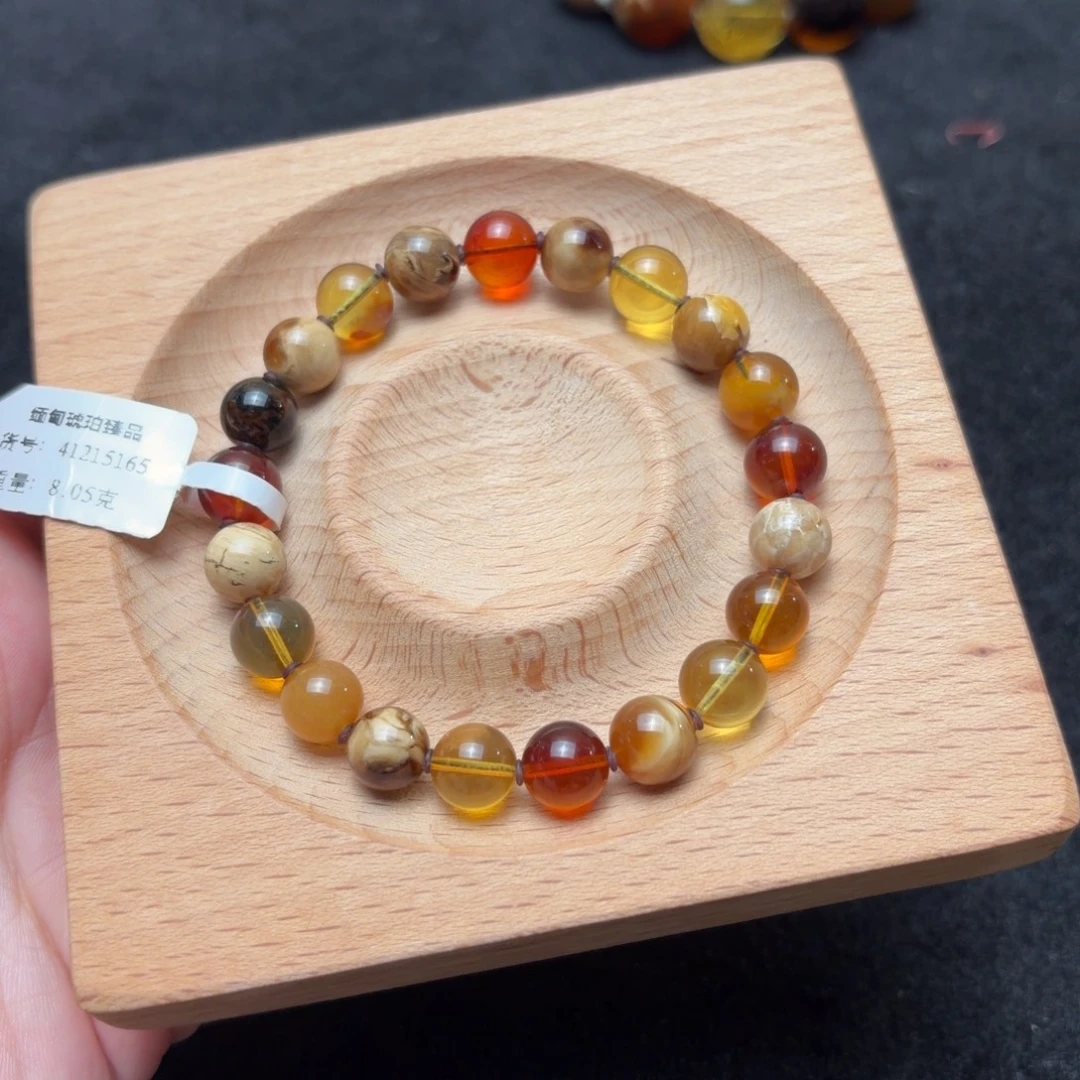 琥珀未镶嵌珠宝奇石9mm精品多宝