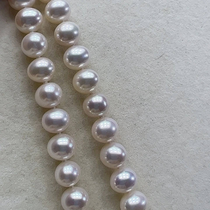 颈饰淡水珍珠银S925镶嵌➕9-10高品极光炫彩