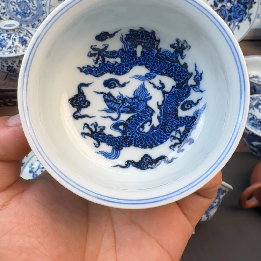 摆件江崖海水龙杯