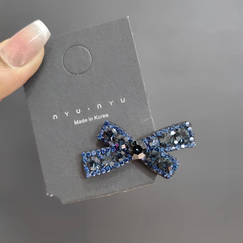 韩版施家水晶迷你蝴蝶结鸭嘴夹2024新款时尚刘海侧边夹简约发夹女