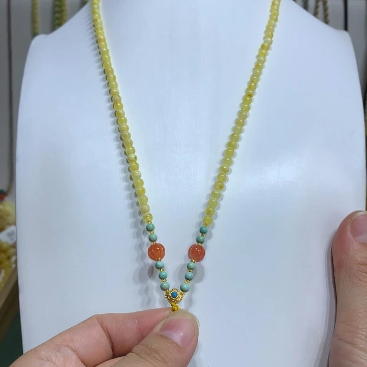 蜜蜡颈饰未镶嵌呶*。60长