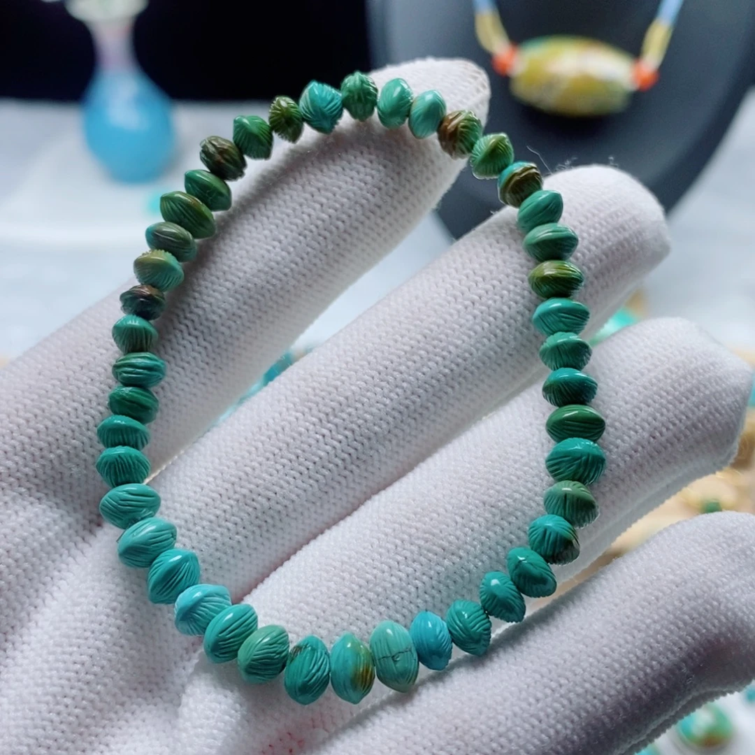 漂***贝绿松石未镶嵌珠宝半成品