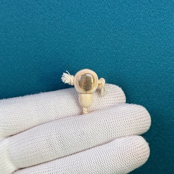 D39-01天然猛犸牙 蓝眼睛三通12*18.8mm支持复检假一罚十