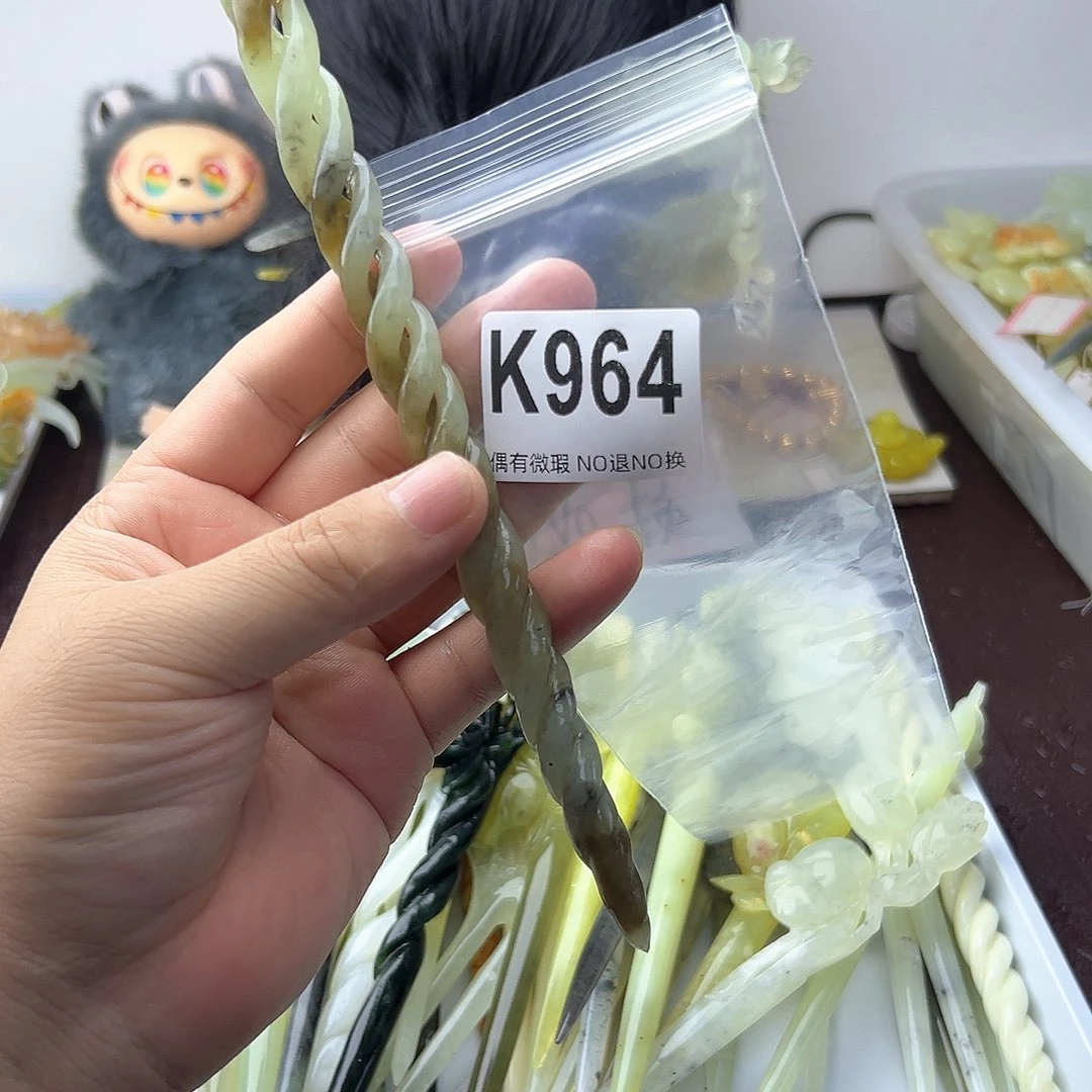 合金蛇纹石玉发饰爱****纸