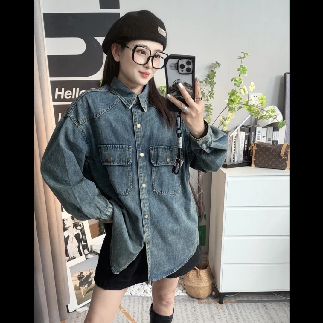 【曾姐严选】春秋百搭休闲韩版复古牛仔衬衫