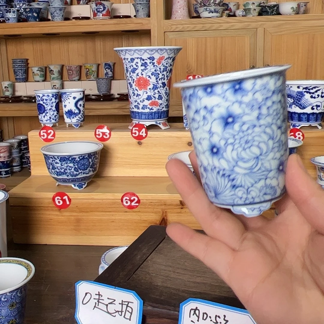 墨奈手绘陶瓷花盆