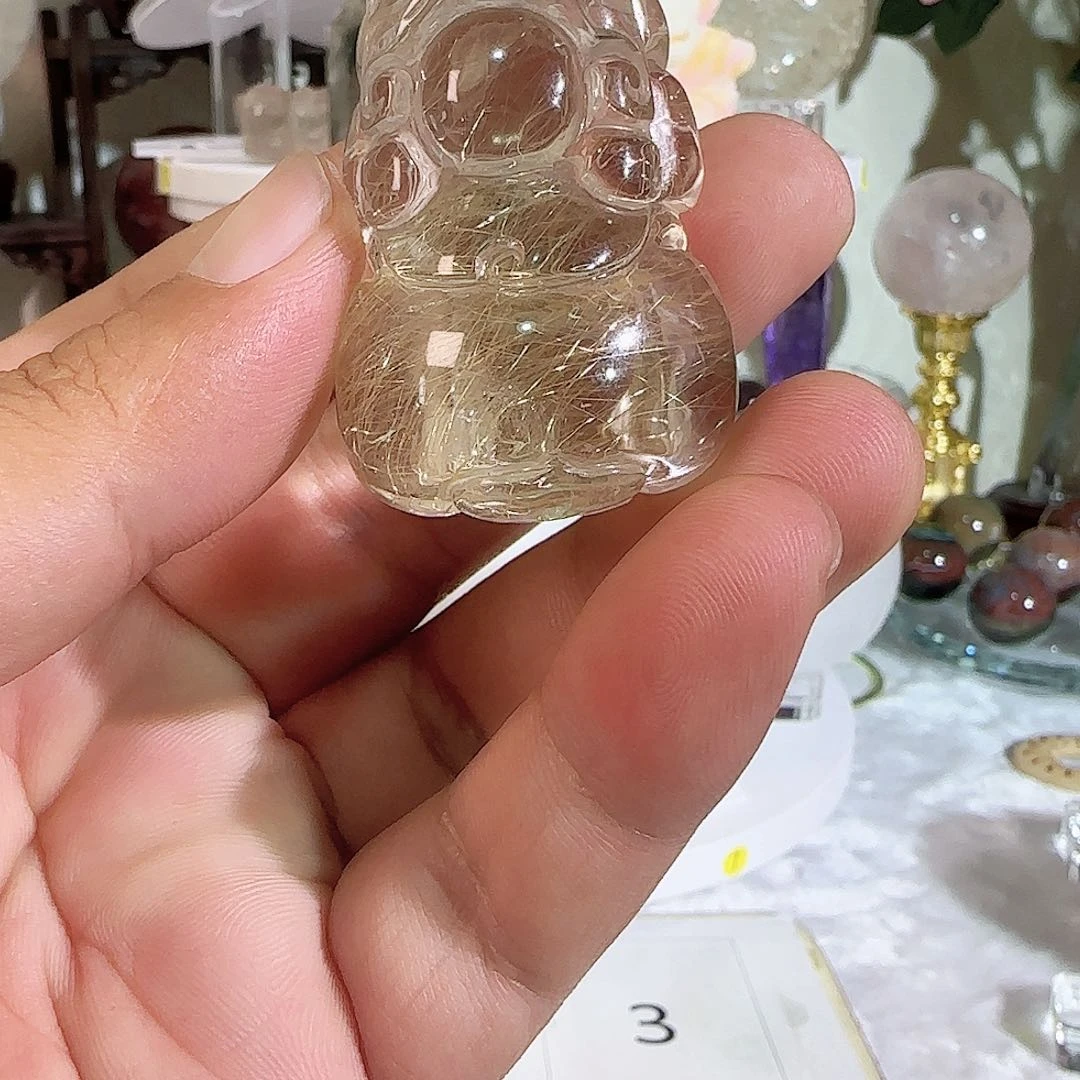 有机玻璃精品金发晶貔貅吊坠